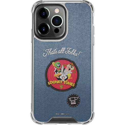 Looney Tunes Thats All Folks Patch iPhone 16 Pro Clear Case